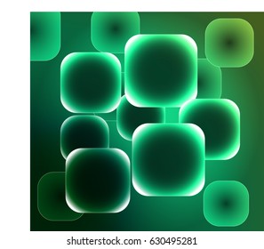 Vector shining green raunded rectangle