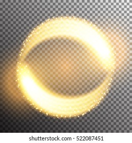 Vector shining twisted glitter comet trails. Special light flare effect