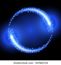 Vector shining twisted glitter comet trails. Special light flare effect
