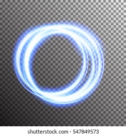 Vector shining twisted glitter comet trails. Special light flare effect