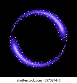 Vector shining twisted glitter comet trails. Special light flare effect