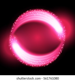 Vector shining twisted glitter comet trails. Special light flare effect