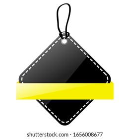 Vector Shinning Black and Yellow Blank Tag, isolated on white
