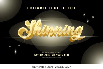 Vector Shinning Gold 3D Text Effect