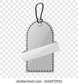 Vector Shinning Gray, Black and White Blank Tag, at Transparent Effect Background
