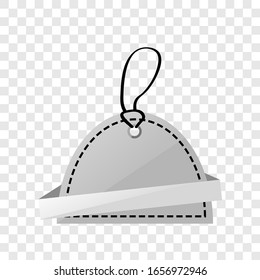 Vector Shinning Gray, Black and White Blank Tag, at Transparent Effect Background
