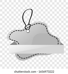 Vector Shinning Gray, Black and White Blank Tag, at Transparent Effect Background
