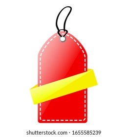 Vector Shinning Red and Yellow Blank Tag, isolated on white
