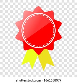Vector Shinning Sun Shape Red and Yellow Blank Tag, isolated on white
