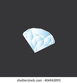 Vector shinny diamond isolated on grey background