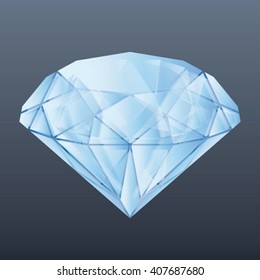 Vector shinny diamond isolated on grey background