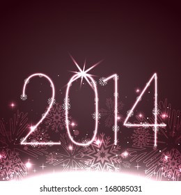 vector shiny 2014 happy new year design