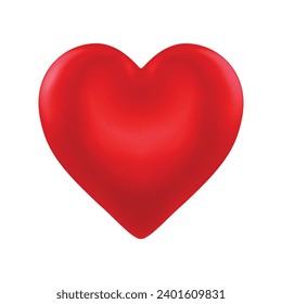 Vector shiny 3d heart on white background. happy valentine's day greeting template.