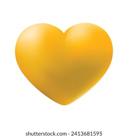 Vector shiny 3d heart on white background.