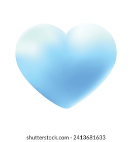 Vector shiny 3d heart on white background.