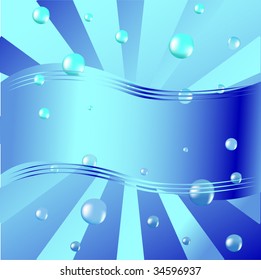 Vector shiny air bubbles rising up from water