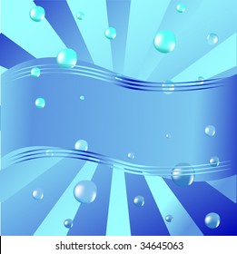 Vector shiny air bubbles rising up from water
