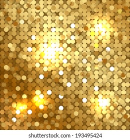 Vector shiny background with gold sequins