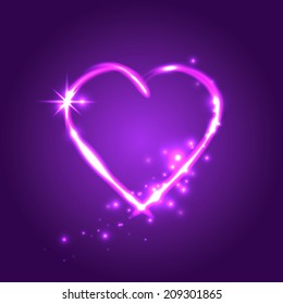 Vector shiny background with heart.