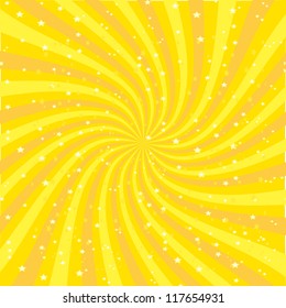 Vector shiny background with ray of light. orange background template.