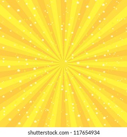 Vector shiny background with ray of light. orange background template.