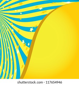 Vector shiny background with ray of light. orange background template.