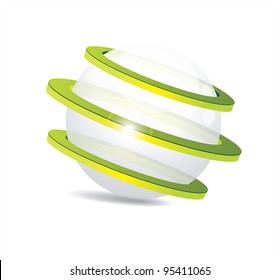 Vector shiny ball. Eco symbol.