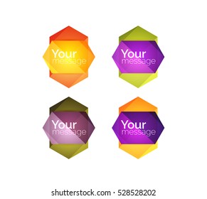 Vector shiny blank web option boxes. Geometric elements suitable for text, infographics or navigation UI menu
