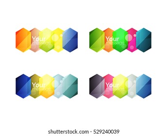 Cajas de opciones web en blanco brillante vectorial. Elementos geométricos adecuados para el menú de texto, infografía o interfaz de usuario de navegación