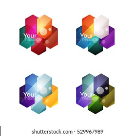 Vector shiny blank web option boxes. Geometric elements suitable for text, infographics or navigation UI menu