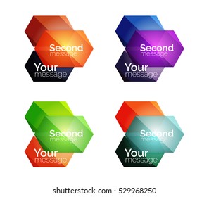 Vector shiny blank web option boxes. Geometric elements suitable for text, infographics or navigation UI menu