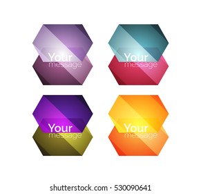Vector shiny blank web option boxes. Geometric elements suitable for text, infographics or navigation UI menu