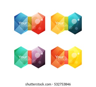Vector shiny blank web option boxes. Geometric elements suitable for text, infographics or navigation UI menu