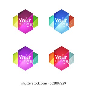 Vector shiny blank web option boxes. Geometric elements suitable for text, infographics or navigation UI menu