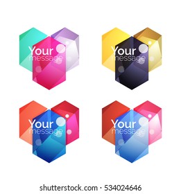 Vector shiny blank web option boxes. Geometric elements suitable for text, infographics or navigation UI menu