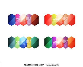 Vector shiny blank web option boxes. Geometric elements suitable for text, infographics or navigation UI menu