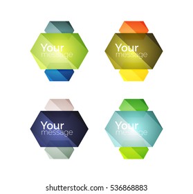 Vector shiny blank web option boxes. Geometric elements suitable for text, infographics or navigation UI menu