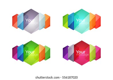 Vector shiny blank web option boxes. Geometric elements suitable for text, infographics or navigation UI menu