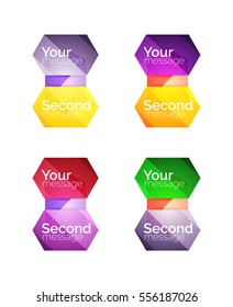 Vector shiny blank web option boxes. Geometric elements suitable for text, infographics or navigation UI menu