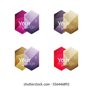 Vector shiny blank web option boxes. Geometric elements suitable for text, infographics or navigation UI menu