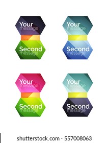 Vector shiny blank web option boxes. Geometric elements suitable for text, infographics or navigation UI menu