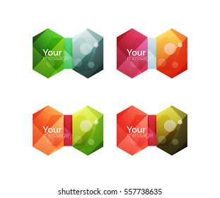 Vector shiny blank web option boxes. Geometric elements suitable for text, infographics or navigation UI menu