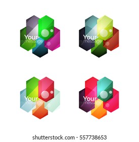 Vector shiny blank web option boxes. Geometric elements suitable for text, infographics or navigation UI menu