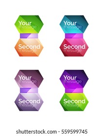 Vector shiny blank web option boxes. Geometric elements suitable for text, infographics or navigation UI menu