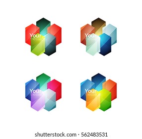 Vector shiny blank web option boxes. Geometric elements suitable for text, infographics or navigation UI menu