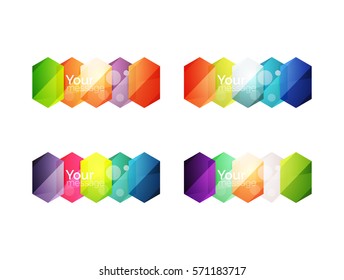 Vector shiny blank web option boxes. Geometric elements suitable for text, infographics or navigation UI menu