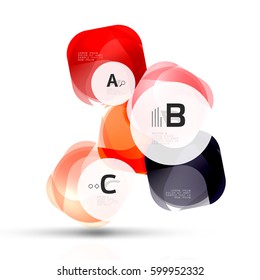 Vector shiny blank web option boxes. Geometric elements suitable for text, infographics or navigation UI menu