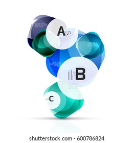 Cajas de opciones web en blanco brillante vectorial. Elementos geométricos adecuados para el menú de texto, infografía o interfaz de usuario de navegación