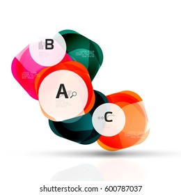 Cajas de opciones web en blanco brillante vectorial. Elementos geométricos adecuados para el menú de texto, infografía o interfaz de usuario de navegación