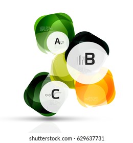 Vector shiny blank web option boxes. Geometric elements suitable for text, infographics or navigation UI menu